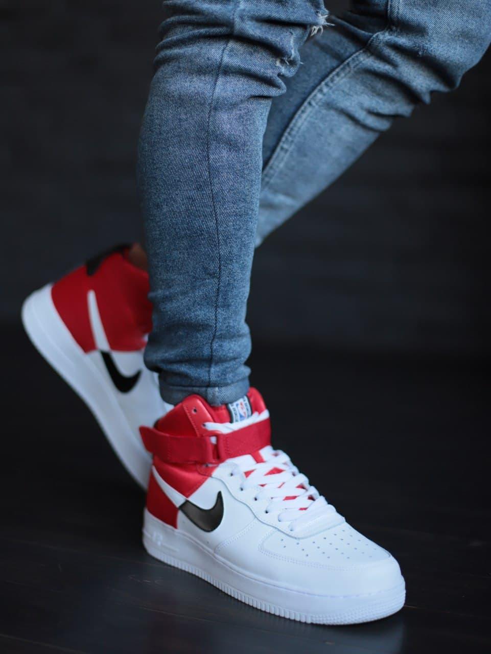 

Мужские кроссовки Nike Air Force Hight NBA White Red / Найк Аир Форс Высокие Белые Красные, Белый