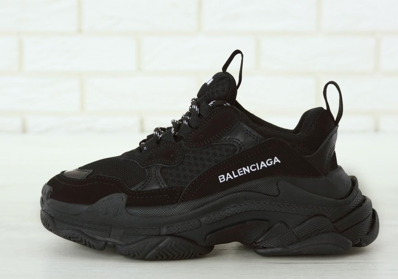 

Кроссовки Balenciaga Triple S черного цвета многослойная подошва (Баленсиага Трипл С женские и мужские 36-45) 43, Черный