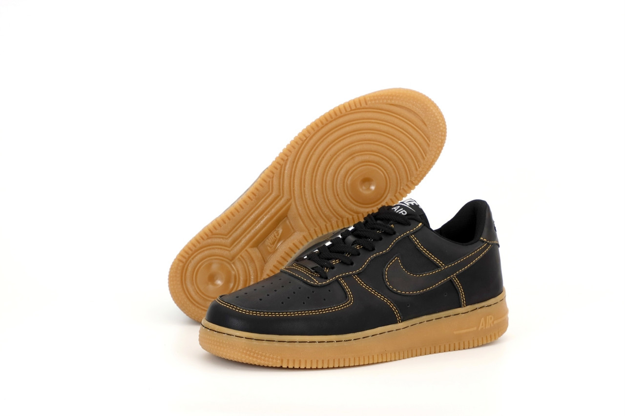 

Мужские кожаные кроссовки Nike Air Force 1 Low Brown Gum (Кроссовки Найк Аир Форс низкие коричневые) 45, Коричневый
