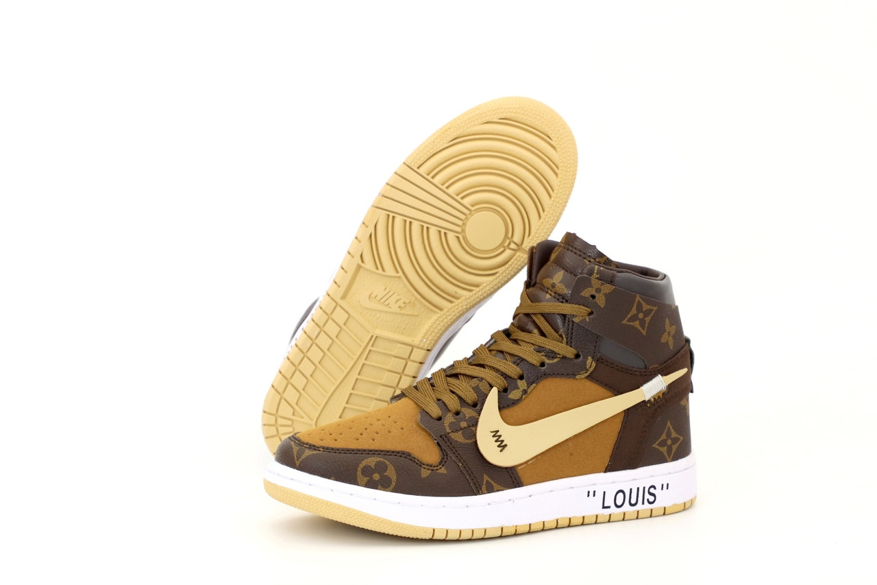 

Высокие кроссовки Nike Air Jordan Louis Vuitton (Баскетбольные кроссовки Найк Аир Джордан) 38, Серый