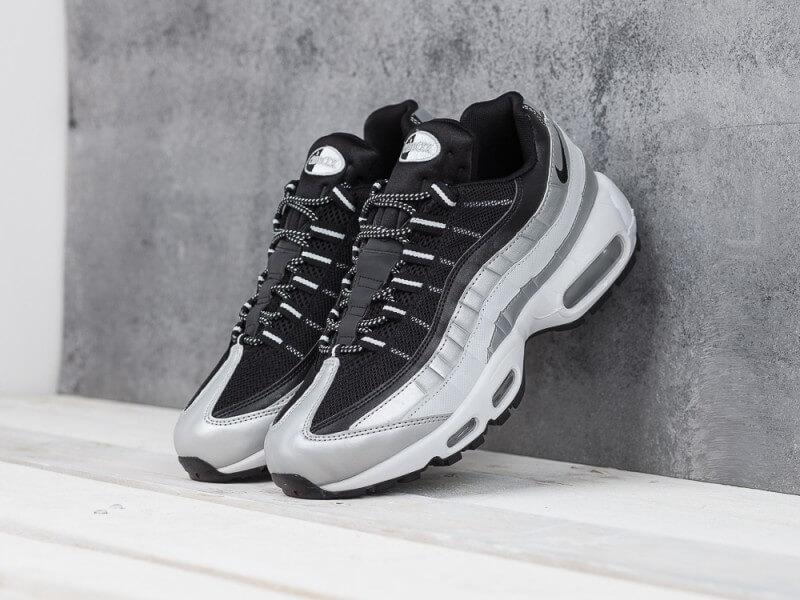 

Мужские модные кроссовки Nike Air Max 95 Silver Black, Метталик