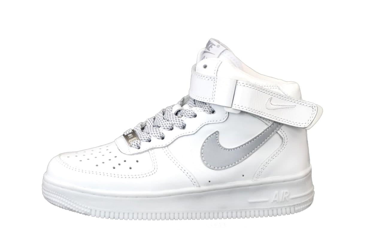 

Мужские кроссовки Nike Air Force 1 White Reflective Hight / Найк Аир Форс 1 Белые Рефлективные Высокие 41, Белый