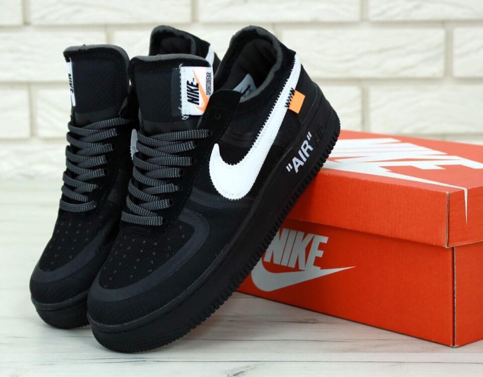 

Мужские черные кроссовки Air Force Off White 45, Черный