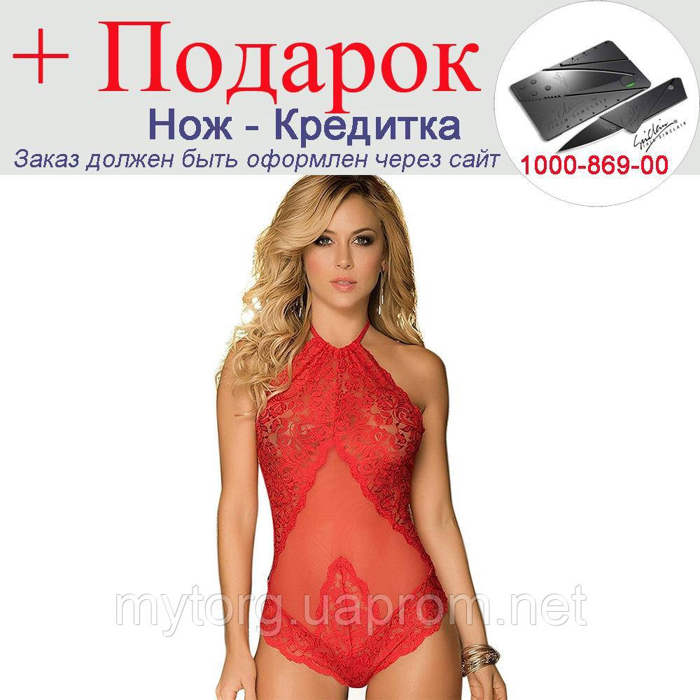 

Боди Babydoll с кружевом ХL Красный