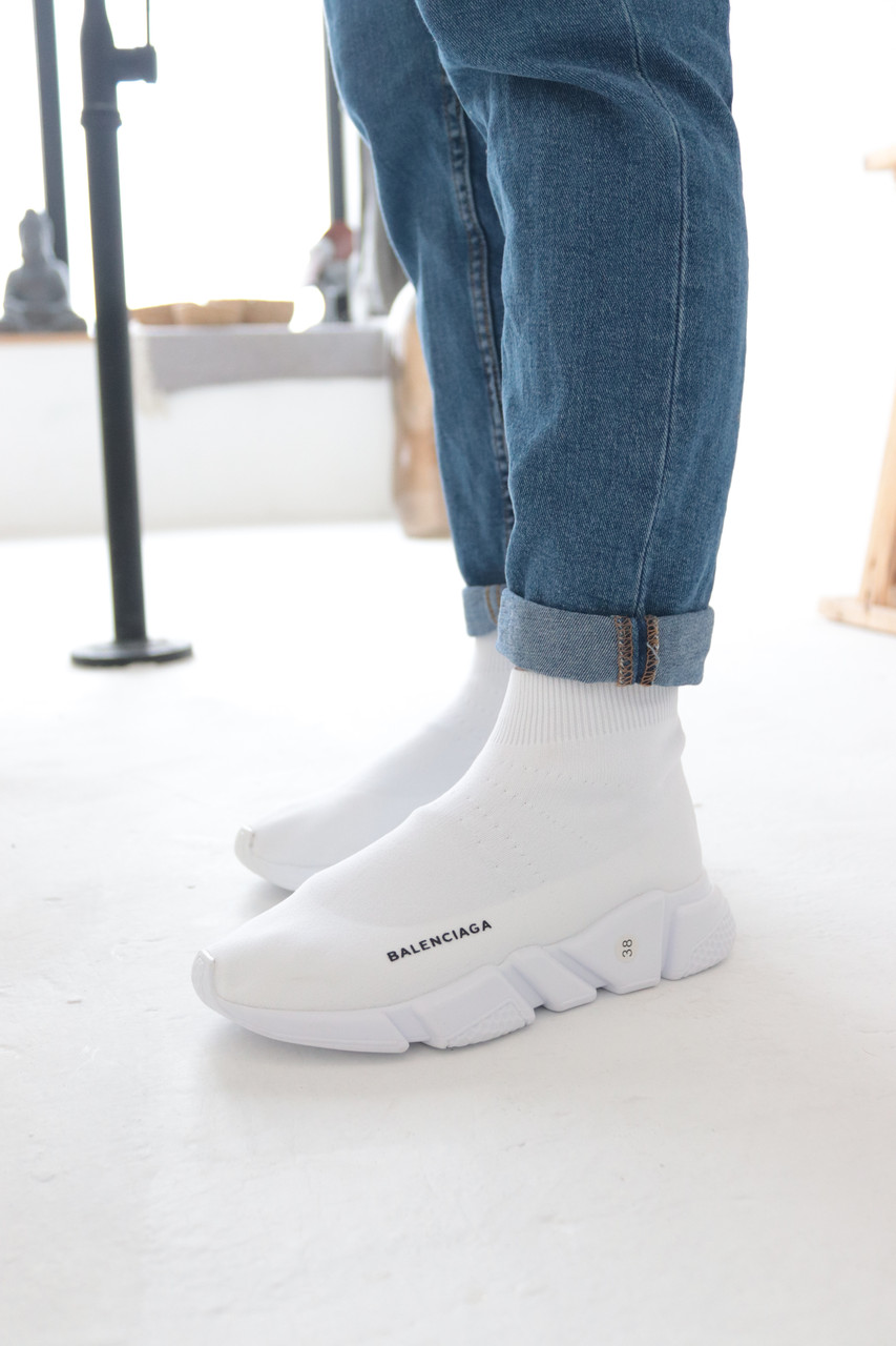 

Кроссовки Balenciaga Speed Trainer White Баленсиага Спид Трейнер Белые, Белый