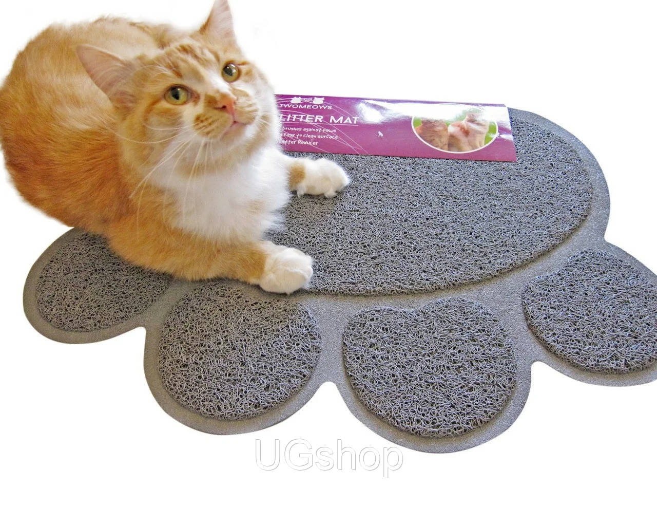 

Коврик для питомца Paw Print Litter Mat коврик для домашних животных серый