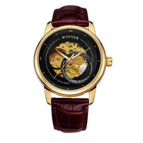 

Мужские часы Winner 339 Gold-Black-Brown