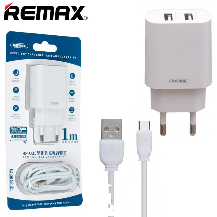 

Зарядное устройство Remax RP-U35 2USB 2.1A Type-C Белый