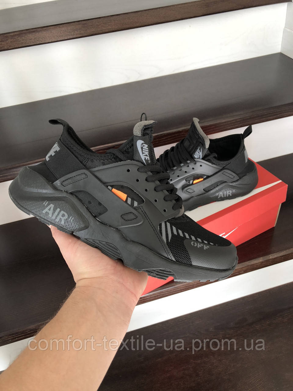 

Чоловічі кросівки 10319 Nike Air Huarache чорні + Безкоштовна доставка 41, Черный