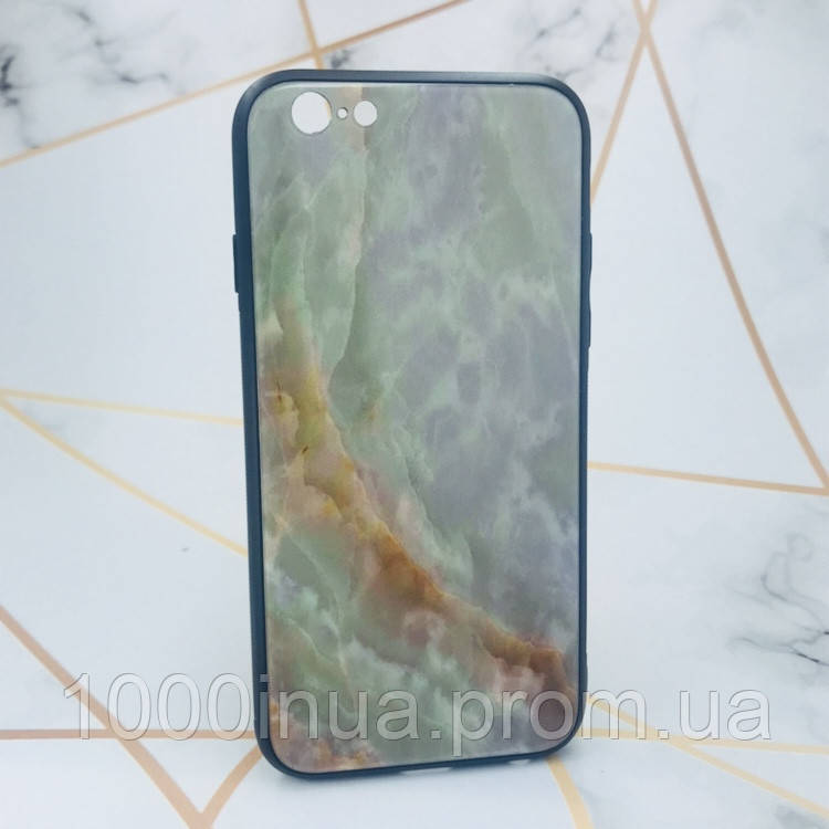 

Силиконовый чехол Glass case со стеклянной задней панелью для iPhone 6 6s Мрамор оникс 12267, КОД: 1869157, Multicolor