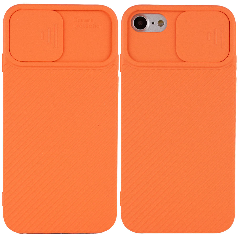 Чехол Camshield Square TPU со шторкой для камеры для Apple iPhone 7 / 8 / SE (2020) (4.7") Оранжевый