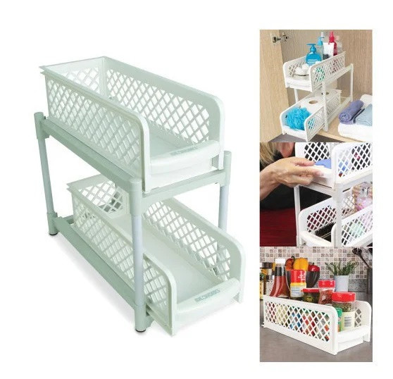 

Органайзер для ванной на 2 полки Portable Basket Drawers Полка для ванной, кухни