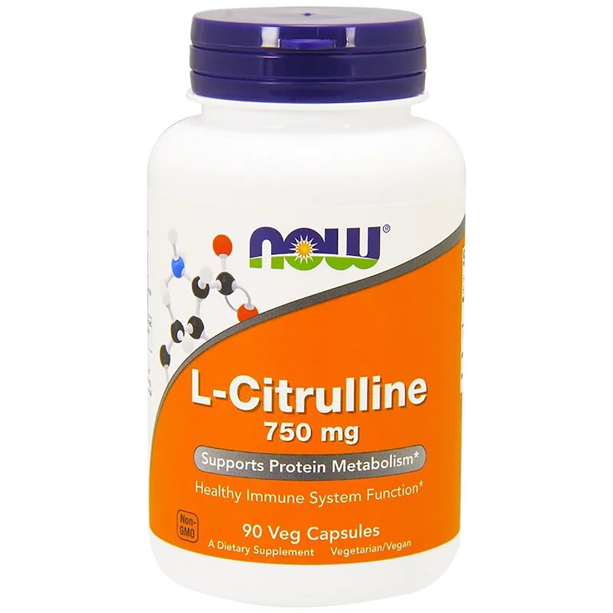 

L-Цитруллин 750мг, Now Foods, L-Citrulline, 90 капсул