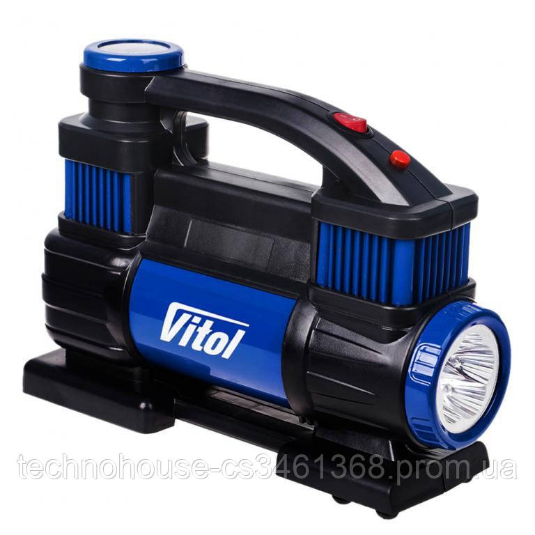 

Компрессор VITOL K-70 150psi/23Amp/90л/2 цилиндра/шланг 5,0м/клеммы