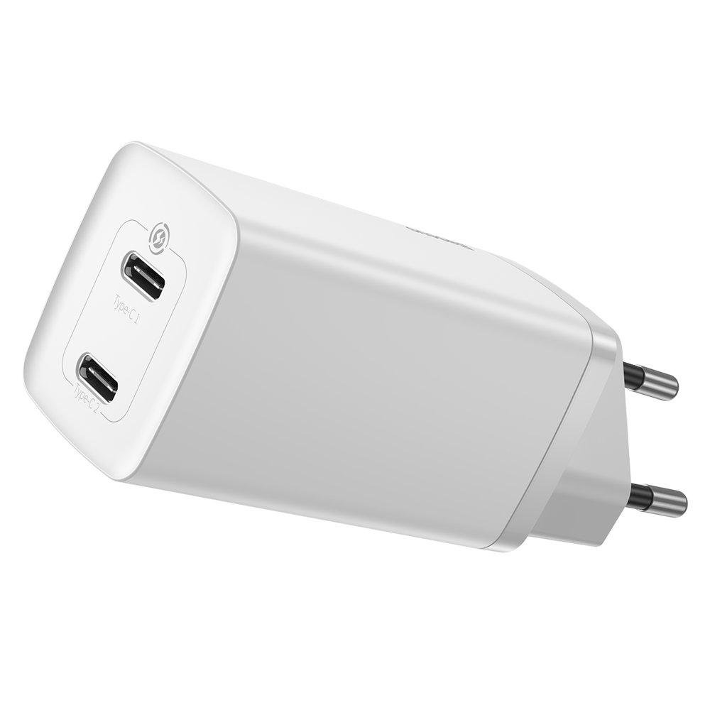 

Сеть ЗУ Baseus GaN2 Lite Quick Charger 2xUSB Type-C 65W, White (CCGAN2L-E02), Белый