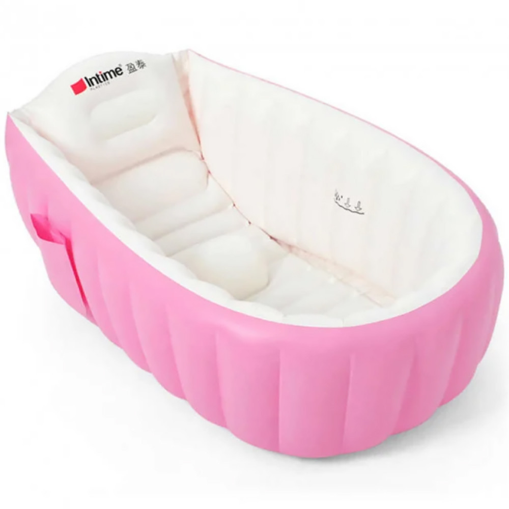 

Надувная ванночка Intime Baby Bath Tub РОЗОВАЯ с НАСОСОМ, Розовый