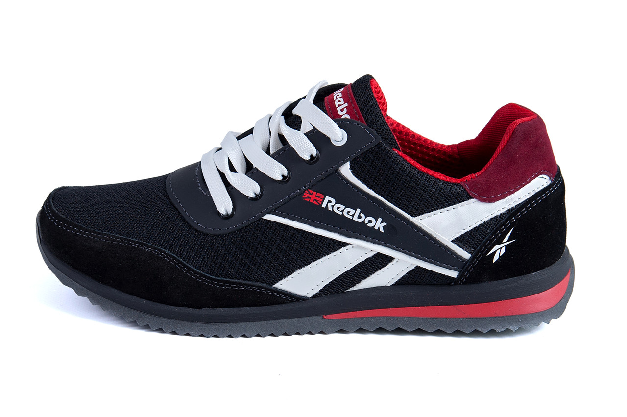 

Чоловічі кросівки літні сітка Reebok (репліка), Черный