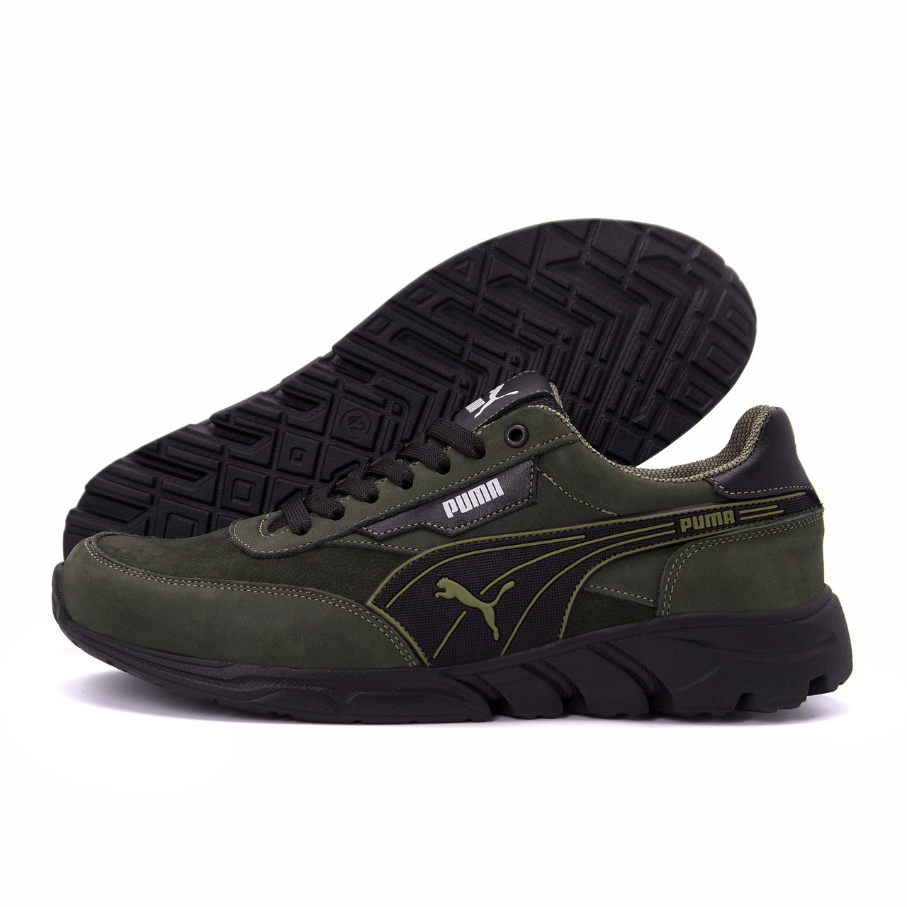

Чоловічі шкіряні кросівки Puma Anzarun Green (репліка), Хаки