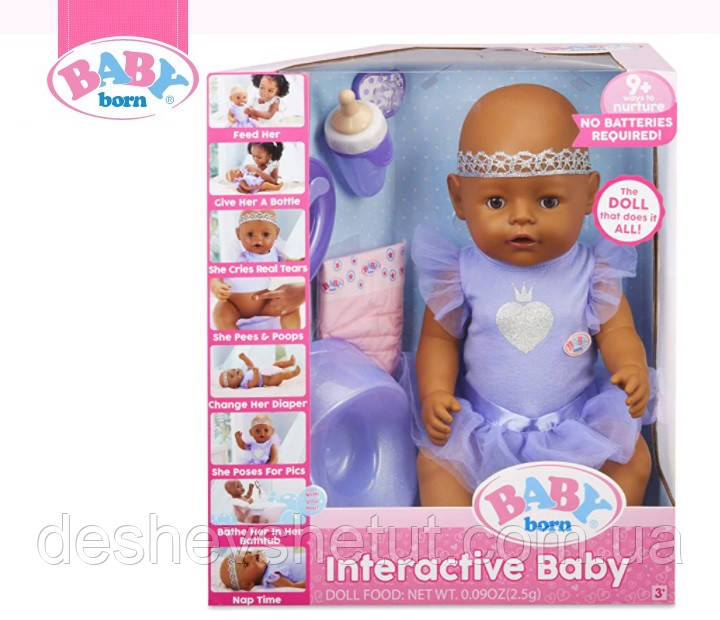 

Baby Born Interactive Baby Doll Dark Brown Eye Бебі Борн Інтерактивна лялька Интерактивная кукла Zapf Creation