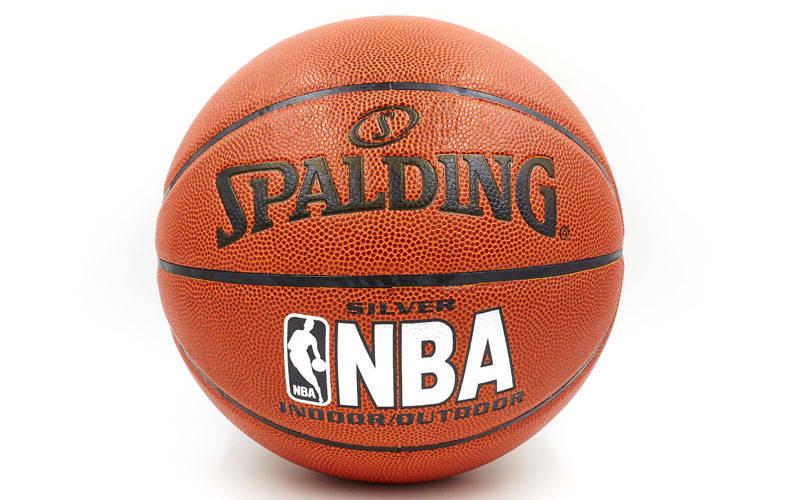 

Мяч баскетбольный PU №7 SPALD BA-4256 NBA SILVER (PU, бутил, коричневый