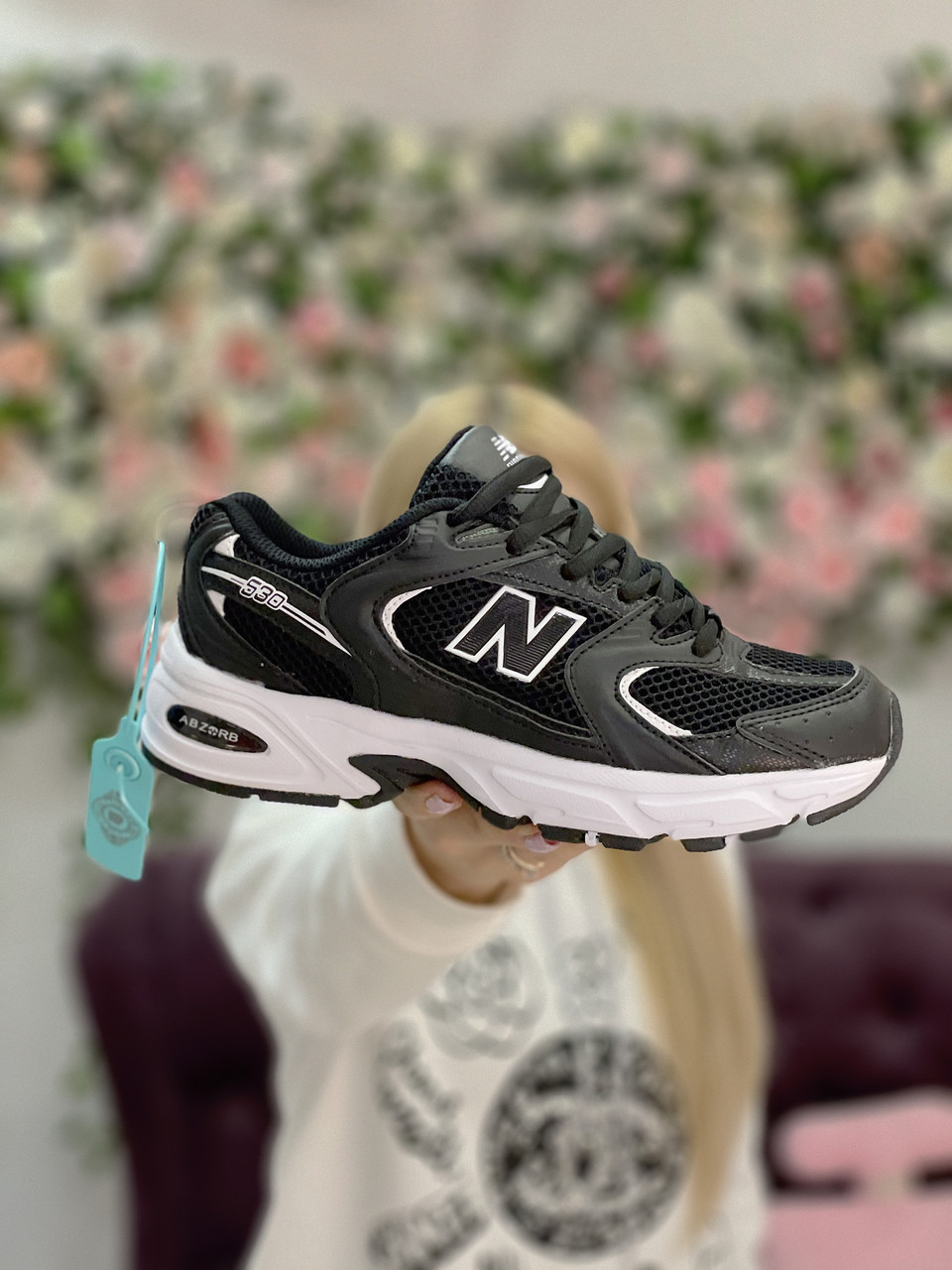 

Кроссовки женские New Balance 530 черные, Нью Баланс, натуральная кожа, сетка, прошиты. Код Z-3234 39, Черный