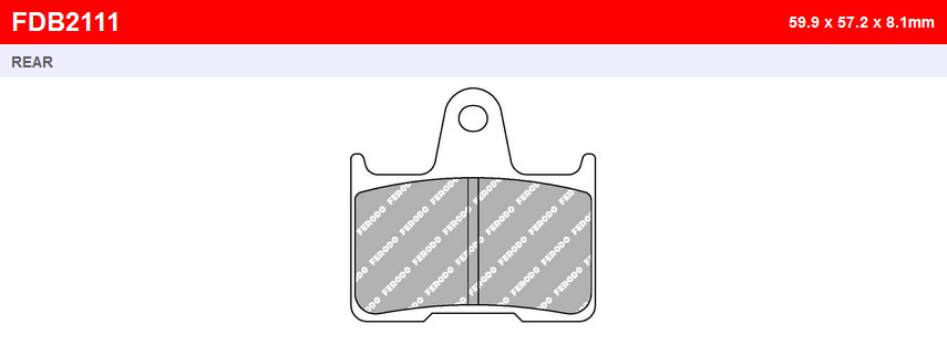 

Тормозные колодки задние синтетические Ferodo FDB2111ST для Sportster XL 14-18