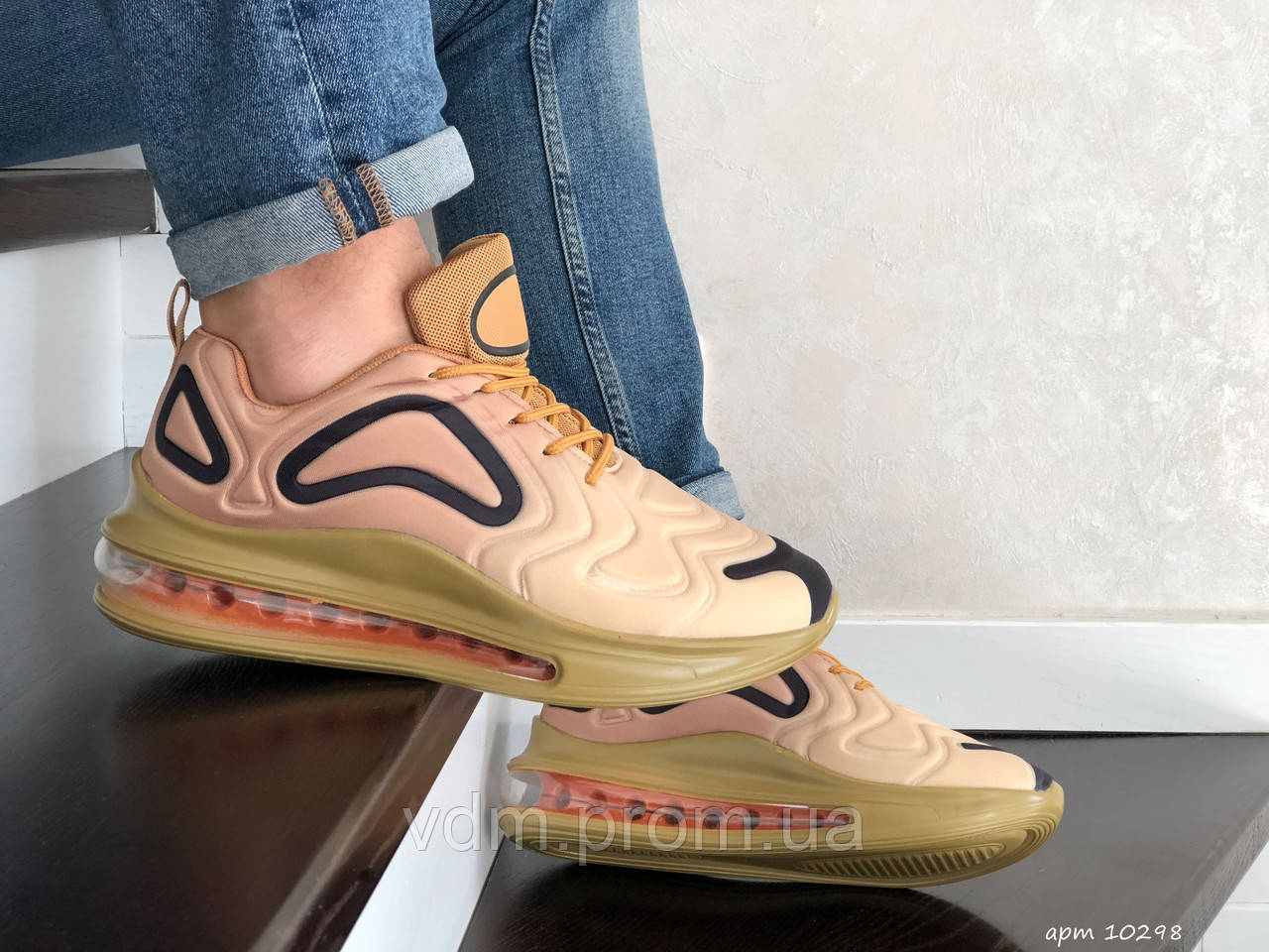 

Кроссовки мужские Nike Air Max 720 в стиле Найк Аер Макс, текстиль, код SD-10298. Бежевые 45, Бежевый