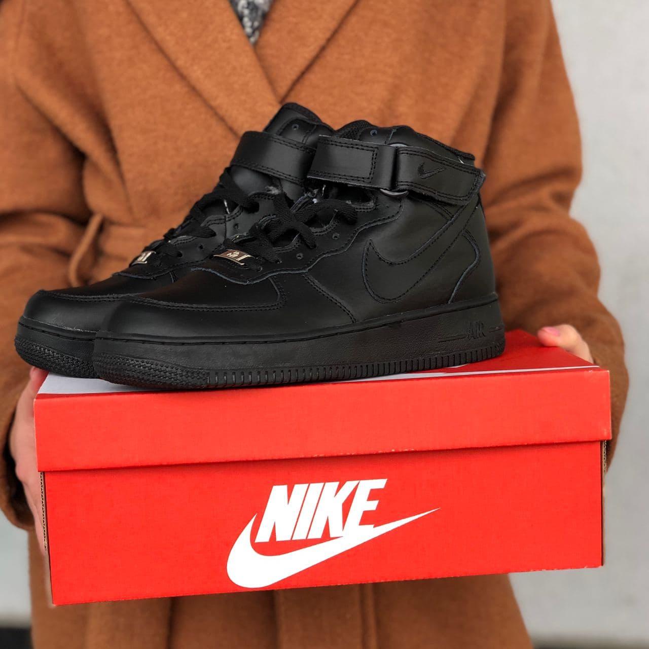 

Мужские кроссовки Nike Air Force 1 classic High Black / Найк Аир Форс 1 Высокие Черные 44, Черный