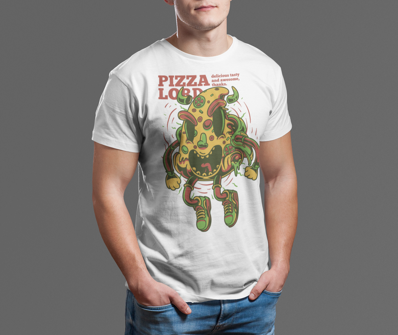 

Футболка с принтом Pizza Lord XL, Белый