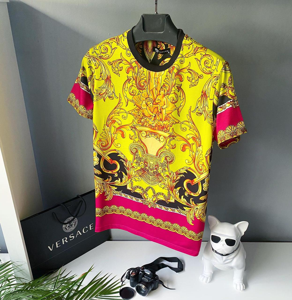 

Футболка красочная весна лето версаче versace модная стильная бренд S M L XL XXL