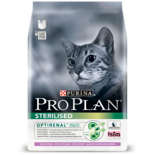 

Сухой корм Purina Pro Plan Cat Sterilised Turkey для стерилизованных кошек, с индейкой, 1.5 кг