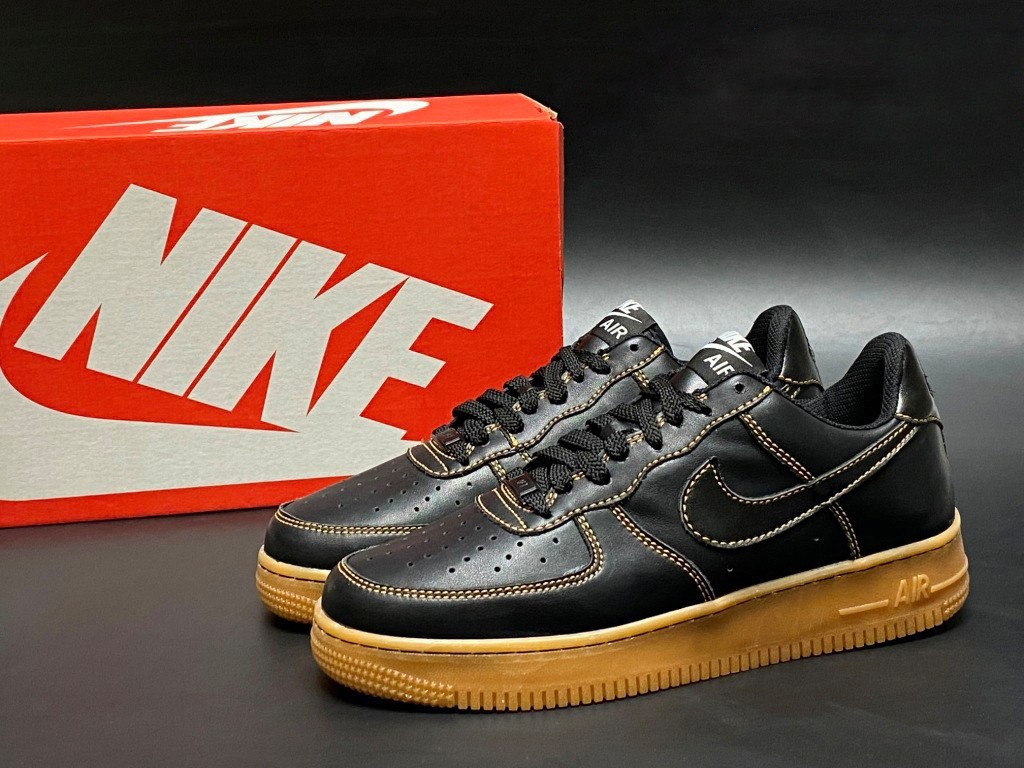 

Мужские кроссовки в стиле Nike Найк Air Force Af 1, черные с коричневым 44 (28 см), Черный