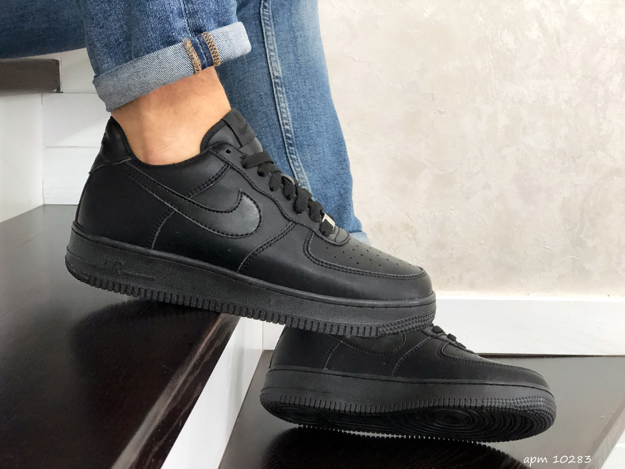 

Мужские кроссовки в стиле Nike Найк Air Force Af 1, черные 43 (27,6 см), Черный