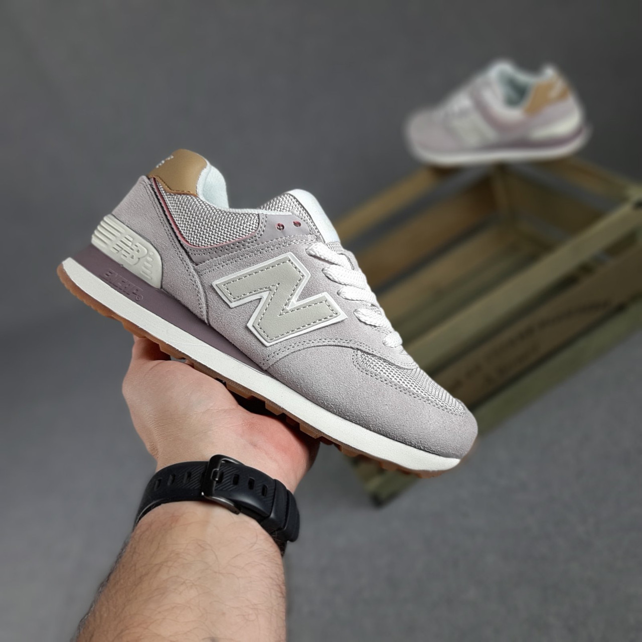 

Женские кроссовки в стиле New Balance Нью беланс 574, сиреневые 38 (24 см), Сиреневый