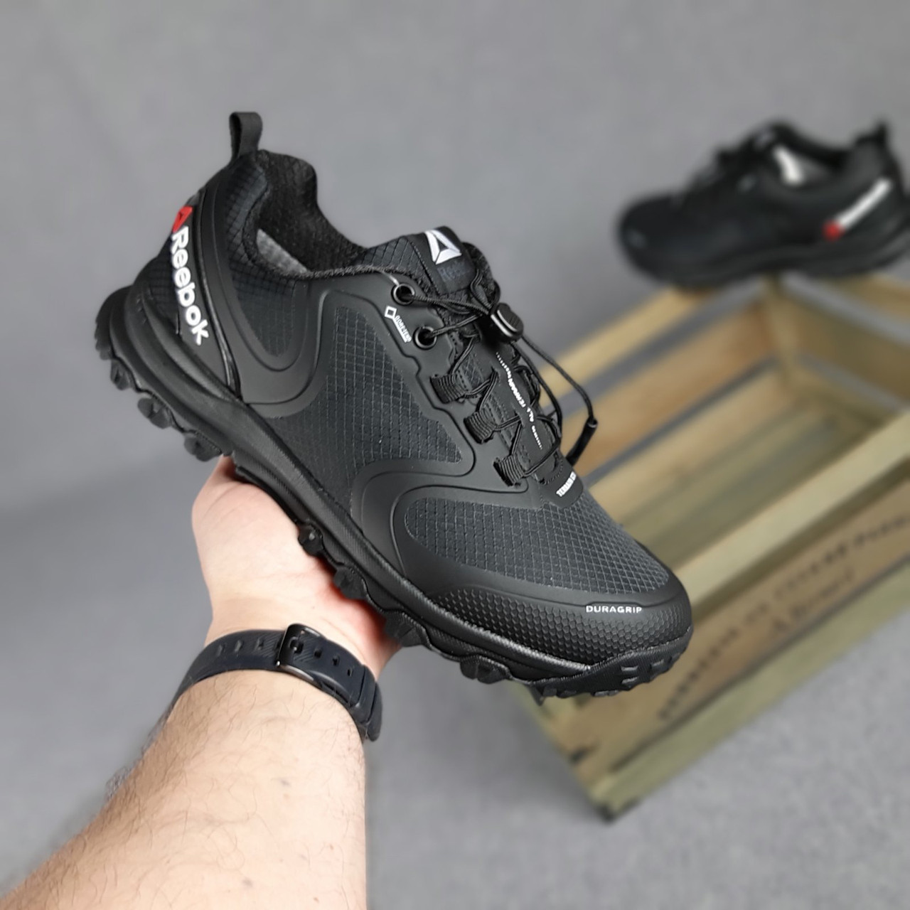 

Мужские кроссовки в стиле Reebok Рибок Terrain, черные 43 (27,5 см), Черный