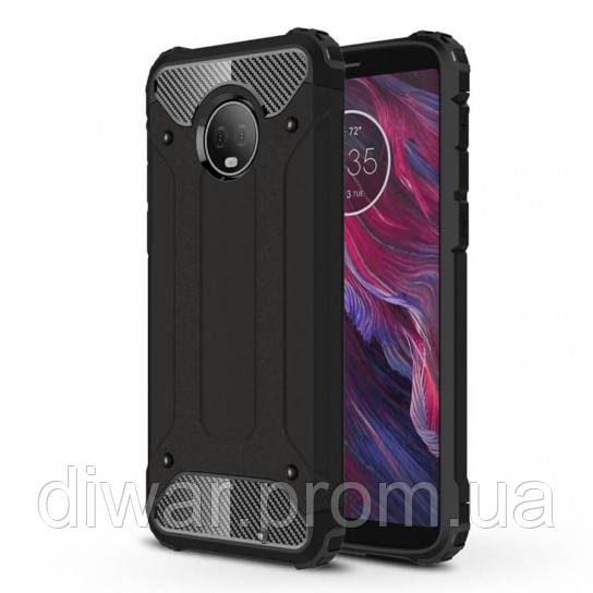 

Бронированный противоударный TPU+PC чехол Immortal для Motorola Moto G6 Plus, Черный