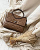 Деловая кожаная женская сумка Laura Biaggi (278) beige, фото 3