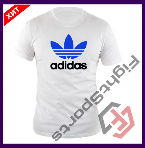 

Мужская Футболка ADIDAS white (Адидас) белая "В стиле"