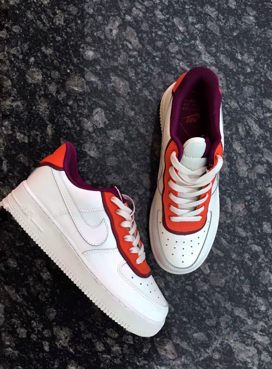 

Женские кроссовки Nike Air Force 1 Low White Orange / Найк Аир Форс Белые Оранжевые 39, Белый