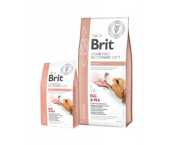 

Brit GF VetDiets Dog Renal при почечной недостаточности с яйцом, горохом и гречкой 2 кг