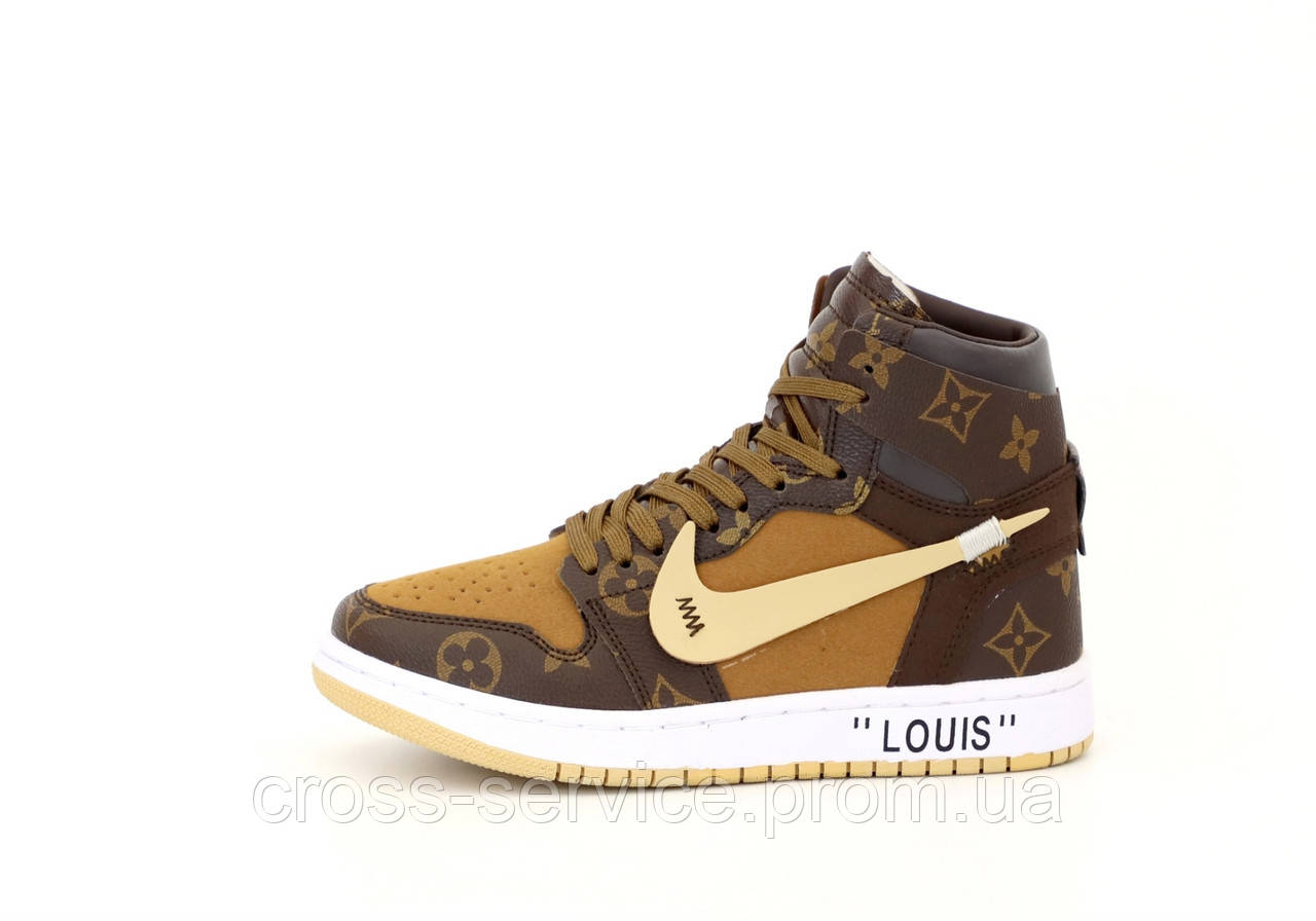 

Кроссовки женские Louis Vuitton & Nike Air Jordan 1 Retro кросовки унисекс найк аир джордан ретро стильные 37, Коричневый