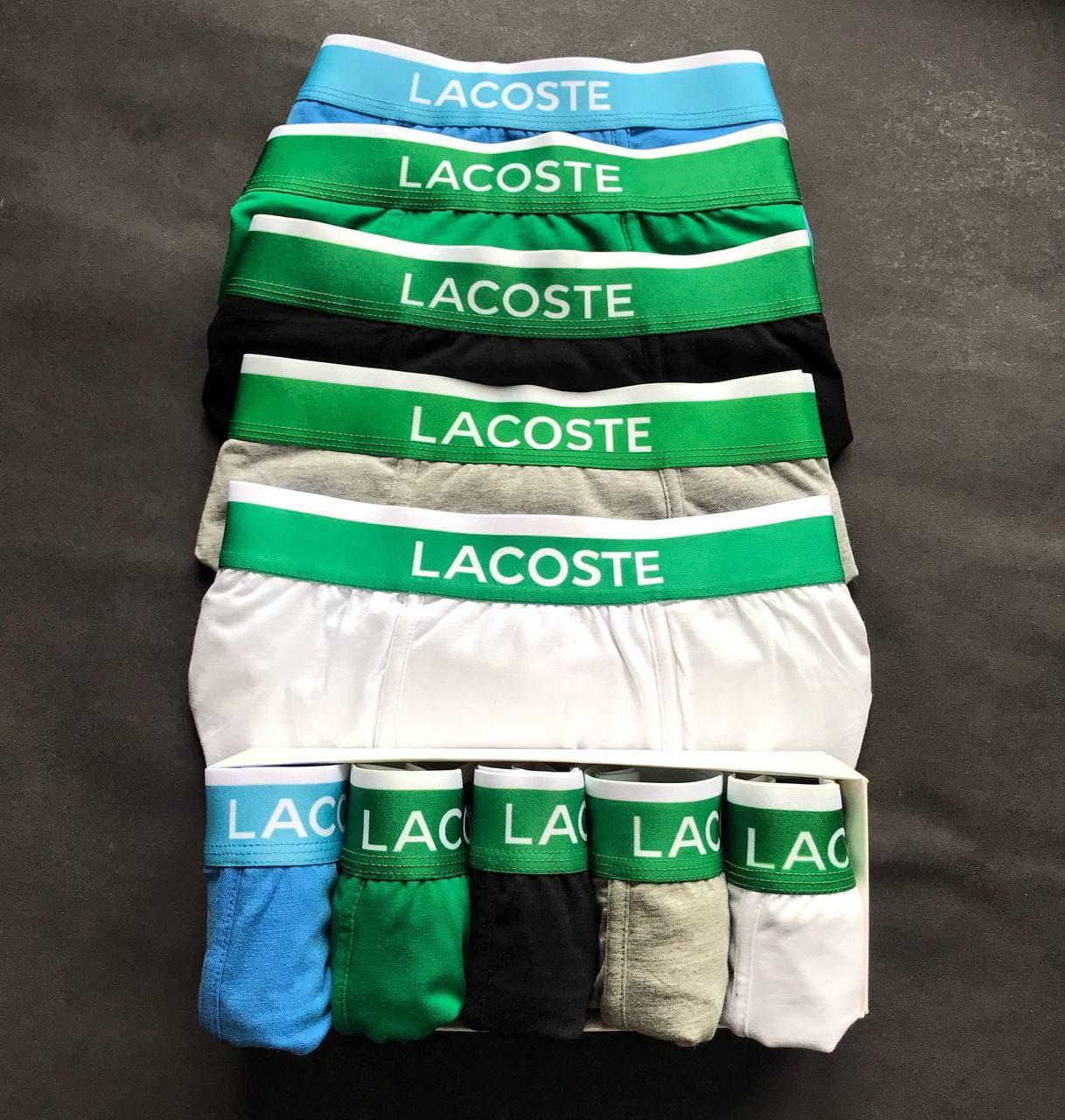 

Набор трусов Лакоста для мужчин 5 шт Трусы мужские Lacoste комплект на подарок из 5 цветов., Разные цвета