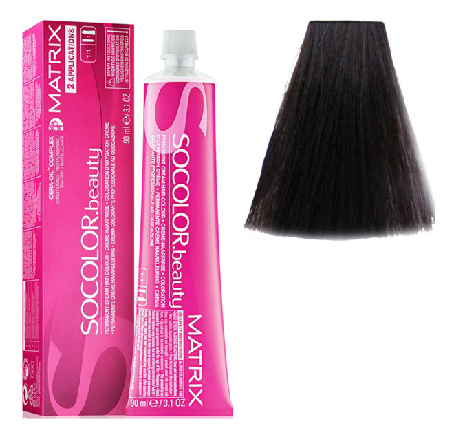 Крем-фарба для волосся Matrix Socolor Beauty №5AV Перламутровий попелястий світлий шатен 90 мл