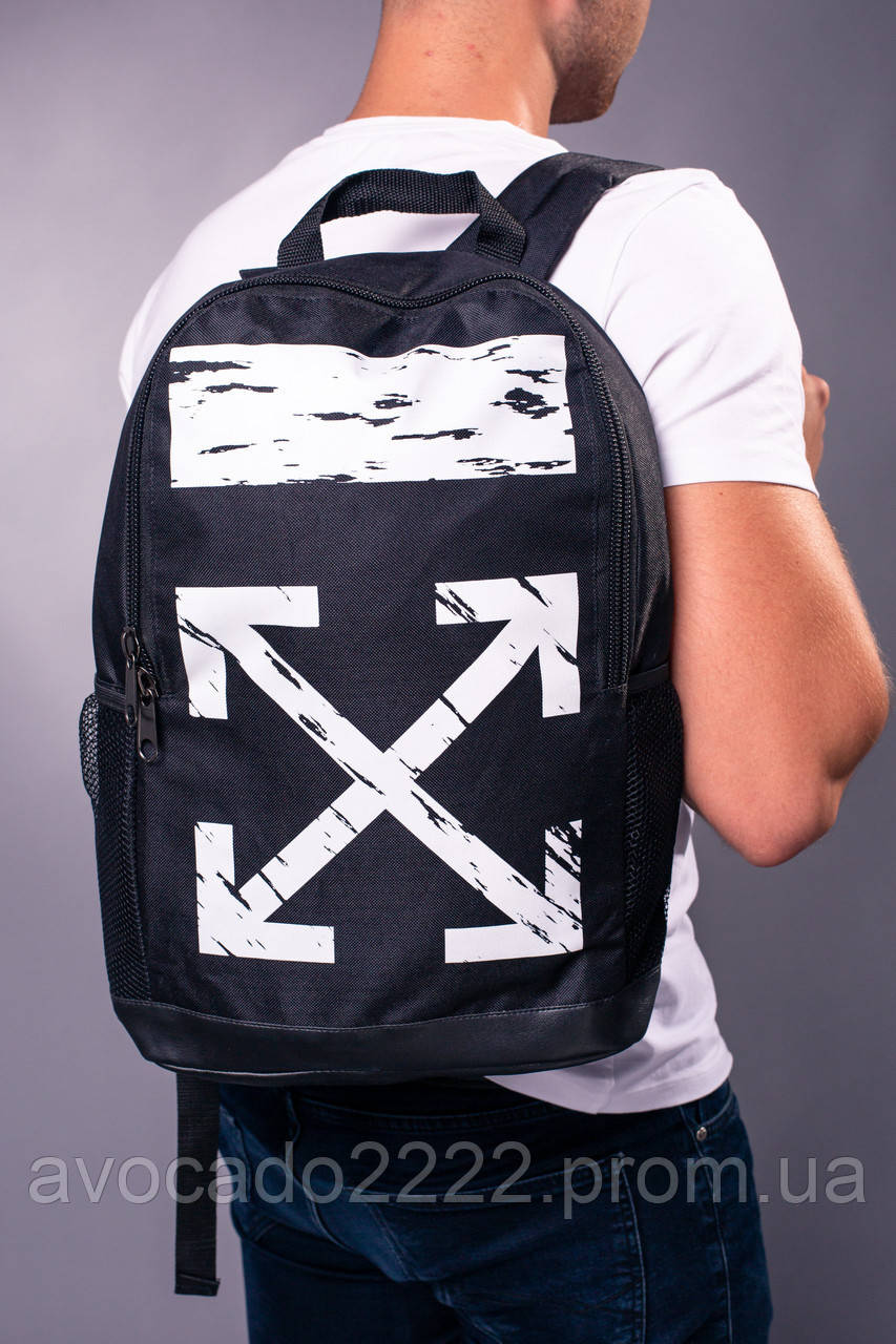 

Рюкзак Off white Черный Логотип Белый