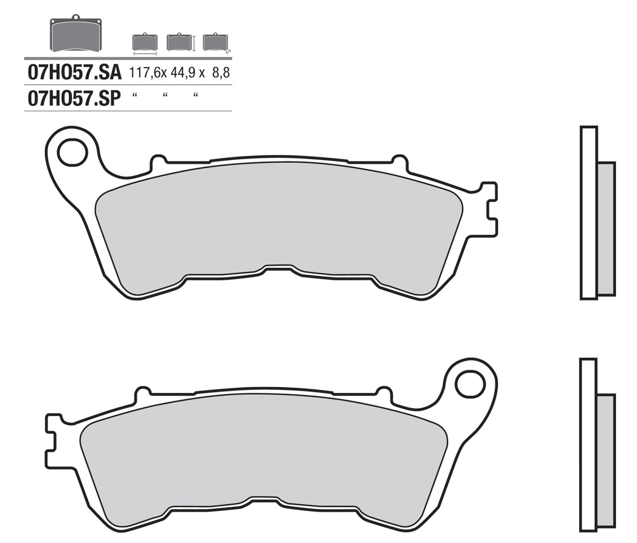 

Тормозные колодки передние синтетические Brembo 07HO57SA для Sportster XL 14-18