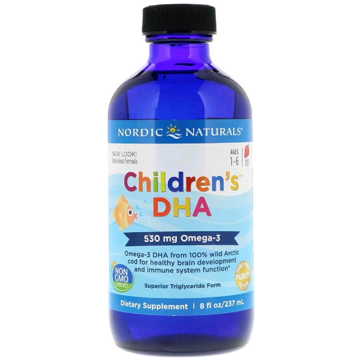 

ДГК для Детей, со Вкусом Клубники, Children's DHA, Strawberry, Nordic Naturals, 237 мл