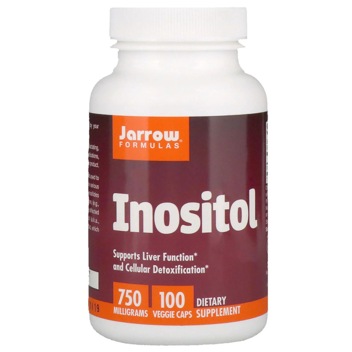 

Инозитол, 750 мг, Inositol, Jarrow Formulas, 100 вегетарианских капсул