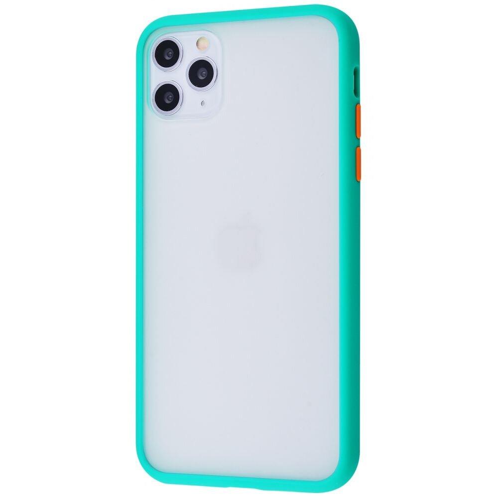 

Матовый противоударный чехол STR Matte Color Case for iPhone X/Xs - Mint green/orange