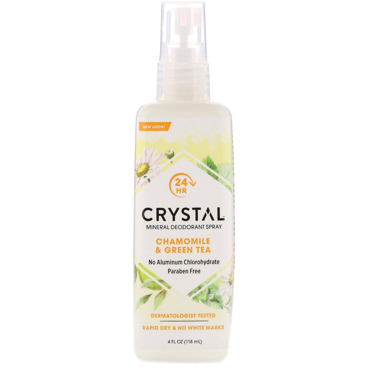 

Минеральный дезодорант-спрей с ромашкой и зеленым чаем, 118 мл Crystal Body Deodorant