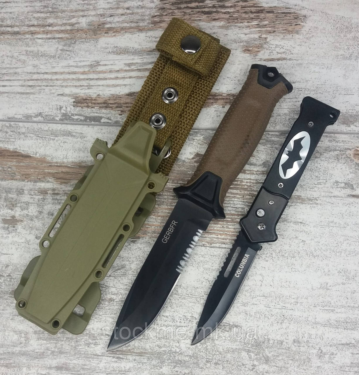 

Тактический нож Gerber 810 в комплекте с универсальным выкидным ножом COLUNBIA 20,5 СМ К-883